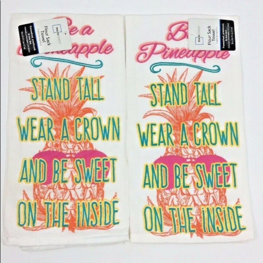Set of 2 Flour Sack Towels Cotton Aloha Tropical